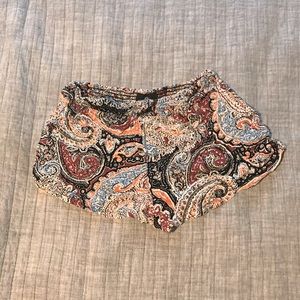 Printed fabric shorts